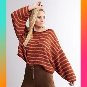 Free People Bardot Striped Sweater